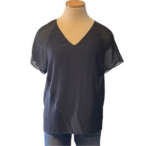 Alexander Wang Semi-Sheer Silk Top, Black, Small